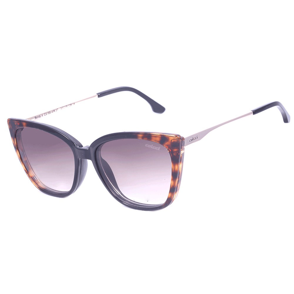 Clip On Colcci Bandy 4 Marrom Mesclado e Preto Brilho/ Marrom Degradê- Lente 5,7 cm - Grau