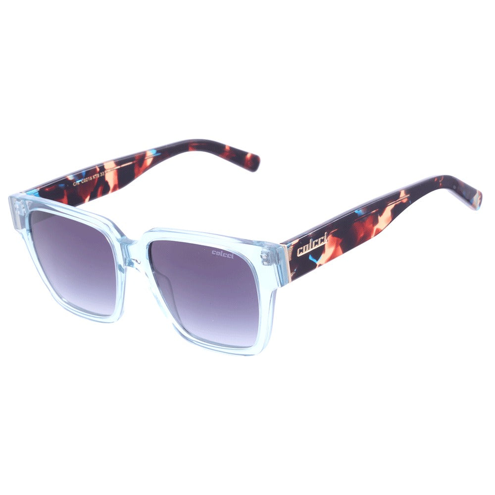 Colcci Cris Azul Translúcido e Marrom Mesclado/ Preto Degradê - 54 mm - Sol