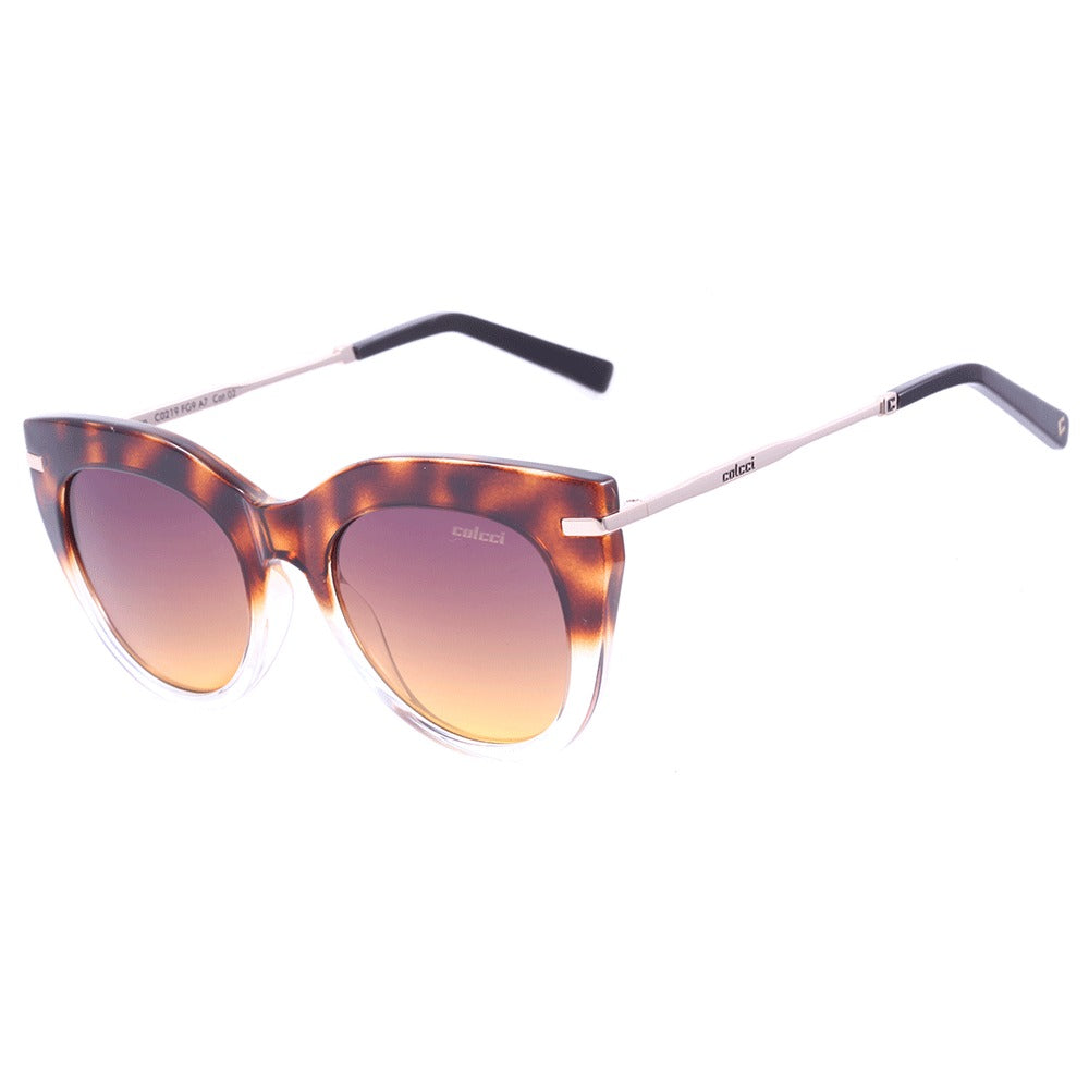 Colcci Karen Marrom Mesclado e Transparente Brilho/ Degradê - Lente 4,8 cm - Sol