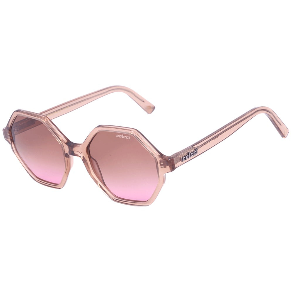 Colcci Otto MarromTranslúcido Brilho/ Marrom e Rosa Degradê - 52 mm - Sol