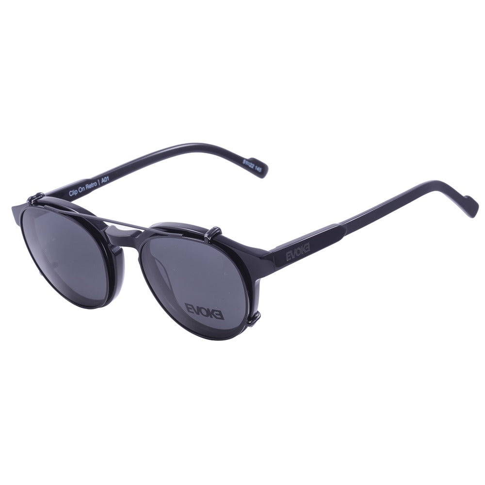 Evoke Clip-on Retrô A01 Black Shine/ Black - 51 mm