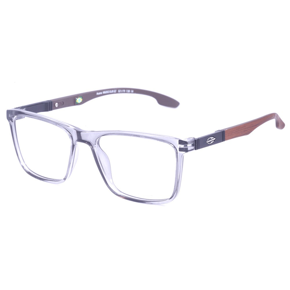 Mormaii Asana Cinza Translúcido Brilho e Marrom Fosco - Lente 5,2 cm - Grau