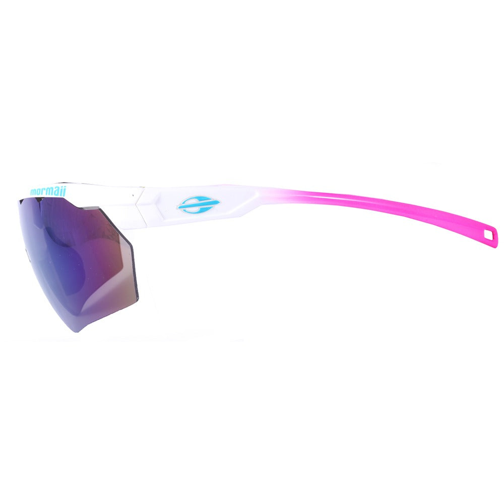 Óculos para Beach Tenis Mormaii Smash Branco e Rosa Brilho/ Verde Espelhado - Lente 15,0 cm