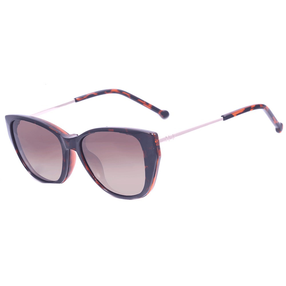 WEE Lea W0234 Clip On Marrom Mesclado Brilho/ Marrom Degradê - Lente 5,4 cm