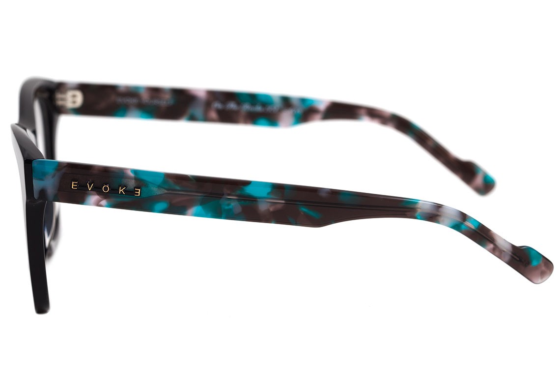 Óculos de Grau Evoke On The Rocks IX A03 Black Shine Temple Turtle Blue - Lente 5,1 cm - Oculos Shop