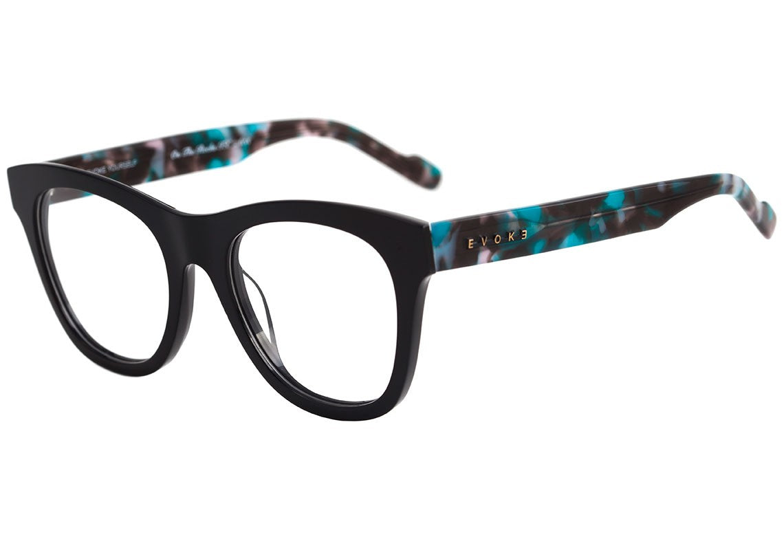 Óculos de Grau Evoke On The Rocks IX A03 Black Shine Temple Turtle Blue - Lente 5,1 cm - Oculos Shop