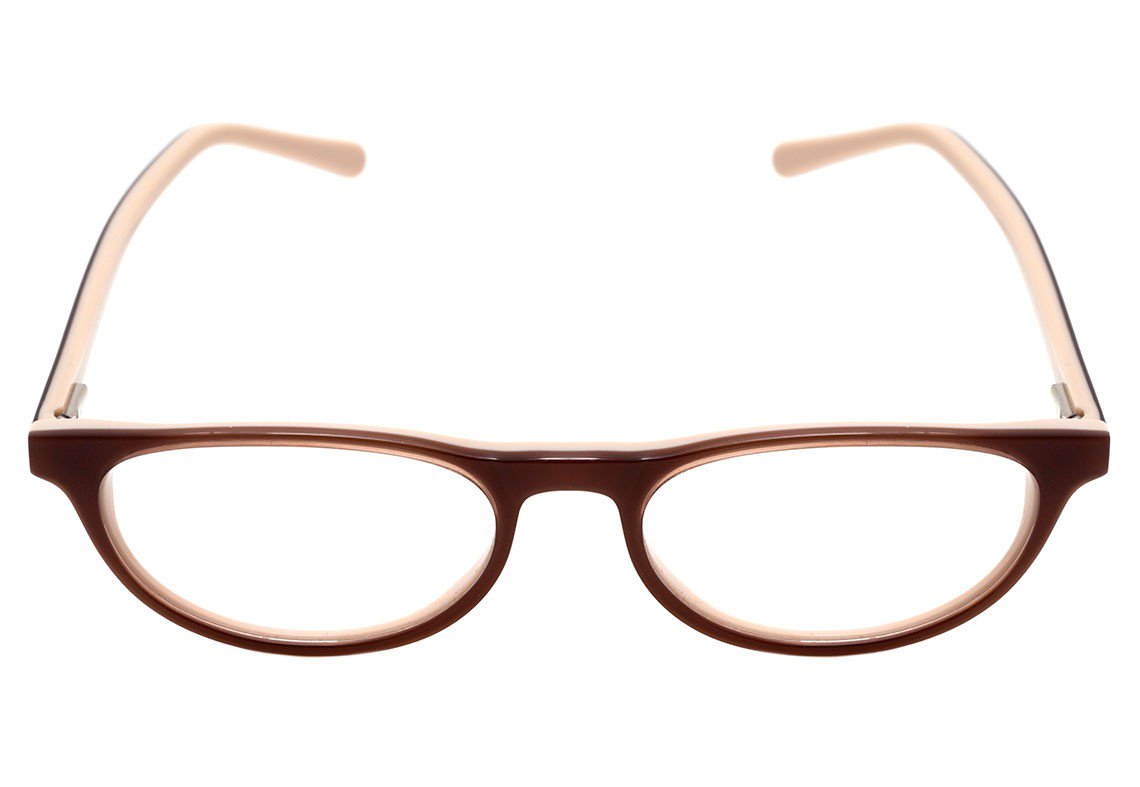 Óculos de Leitura Bulget BG 7001 C01 Marrom e Creme Brilho - Lente 4,9 cm - Grau