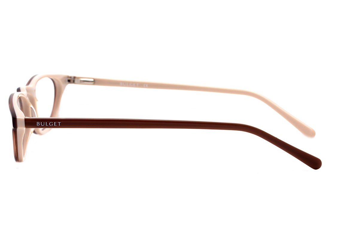 Óculos de Leitura Bulget BG 7001 C01 Marrom e Creme Brilho - 49 mm - Grau