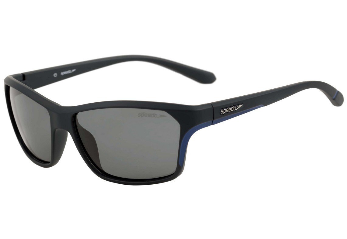 Óculos de Sol Speedo Acquaride D01 Cinza E Azul Fosco/ Preto Polarizado - 58 mm