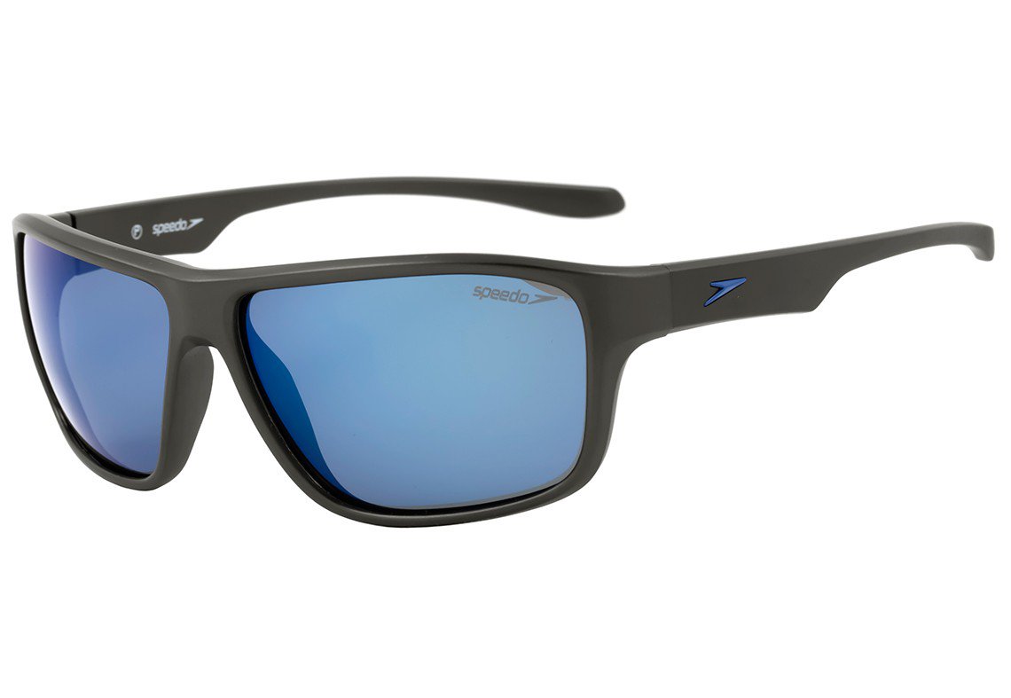 Óculos de Sol Speedo Aircraft D01 Cinza Fosco / Azul Espelhado - 61 mm