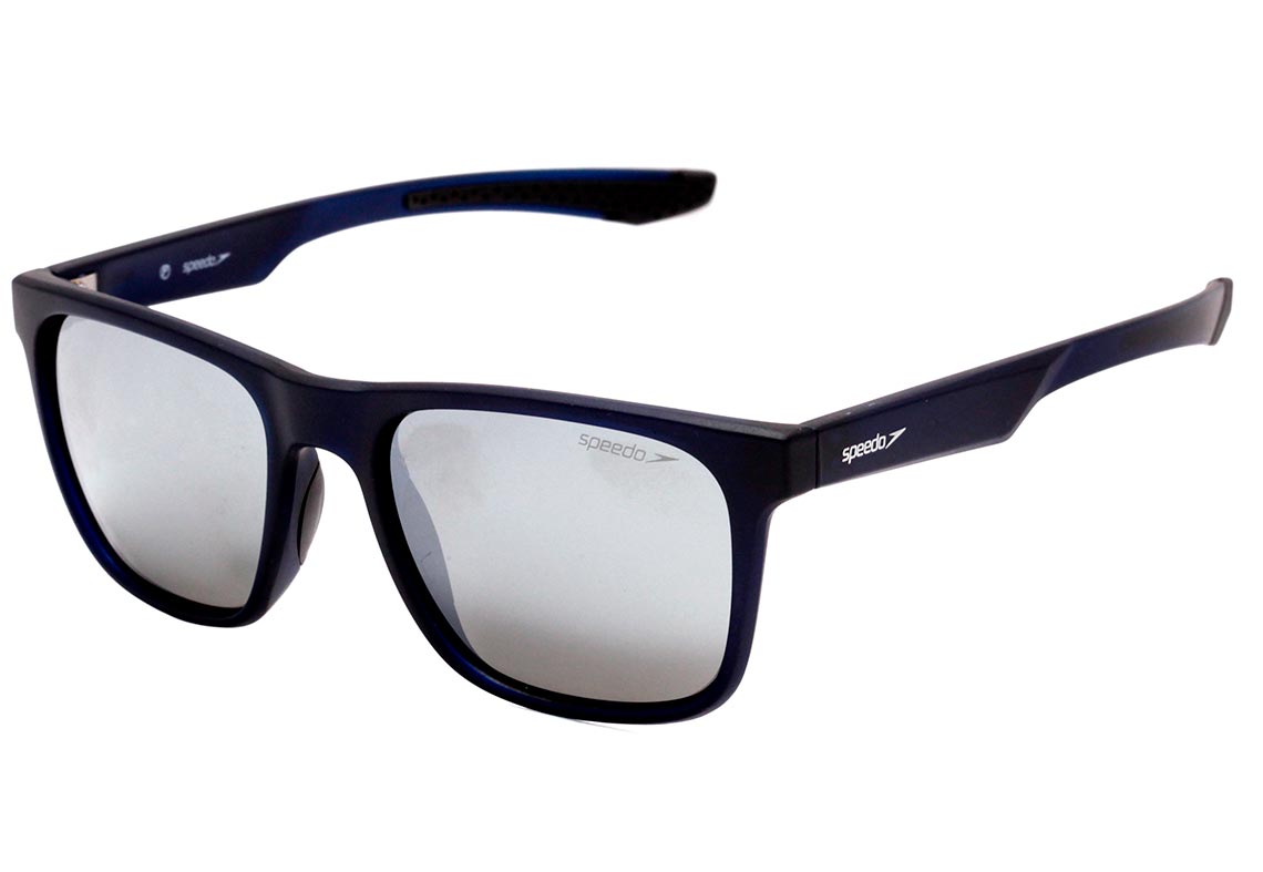 Óculos de Sol Speedo Caelum D01 Azul Translúcido Fosco/ Prata Espelhado Polarizado 55 mm