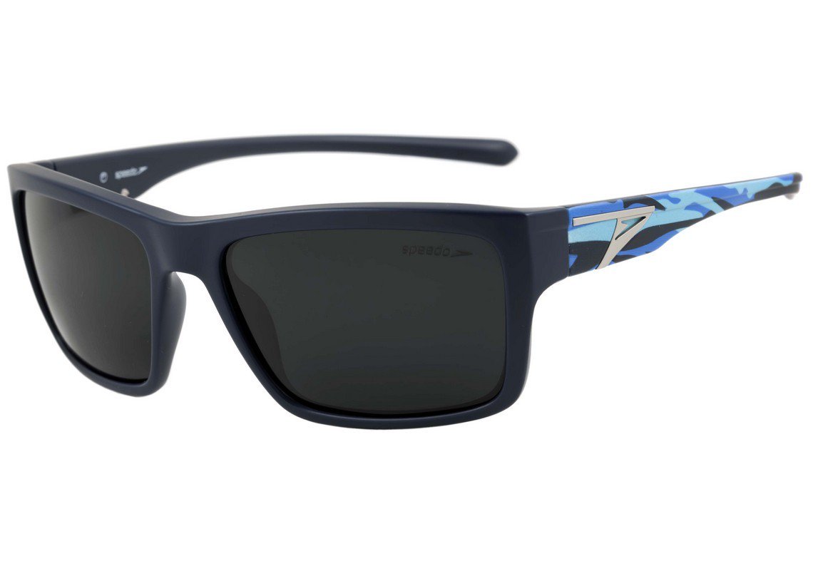 Speedo Canoeing A01 Preto e Estampado Laranja Fosco / Preto Polarizado - 60 mm D02 Azul Fosco/ Preto Polarizado - 60 mm