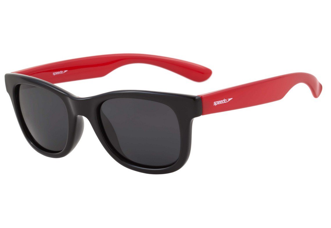 Óculos de Sol Speedo Flip Infantil A01 Preto E Vermelho Brilho/ Preto Polarizado - 45 mm