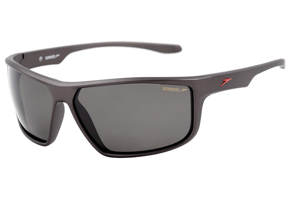 Óculos de Sol Speedo Flyer D02 Cinza Fosco/ Preto Polarizado - 68 mm