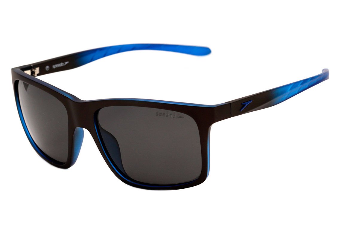 Óculos de Sol Speedo Lemurian H02 Cinza e Azul Fosco / Cinza Polarizado - 59 mm