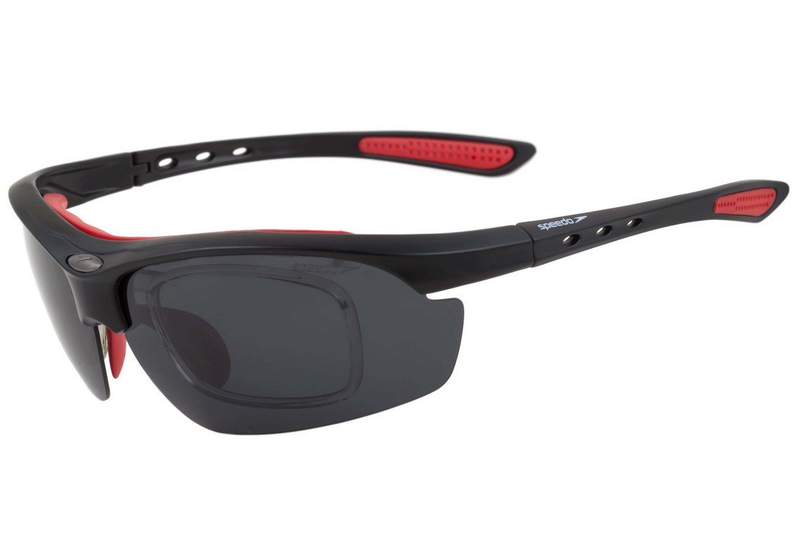 Óculos de Sol Speedo Pro Ii Clip-On A01 Preto E Vermelho Fosco/ Vermelho Espelhado