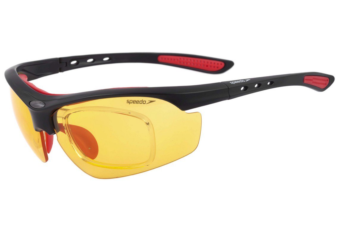 Óculos de Sol Speedo Pro Ii Clip-On A01 Preto E Vermelho Fosco/ Vermelho Espelhado