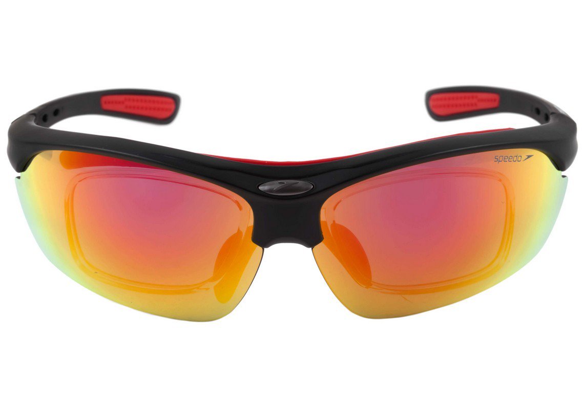 Óculos de Sol Speedo Pro Ii Clip-On A01 Preto E Vermelho Fosco/ Vermelho Espelhado