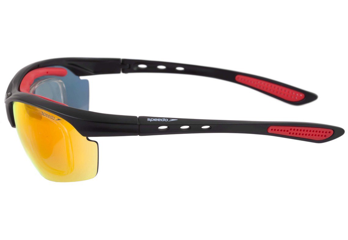 Óculos de Sol Speedo Pro Ii Clip-On A01 Preto E Vermelho Fosco/ Vermelho Espelhado