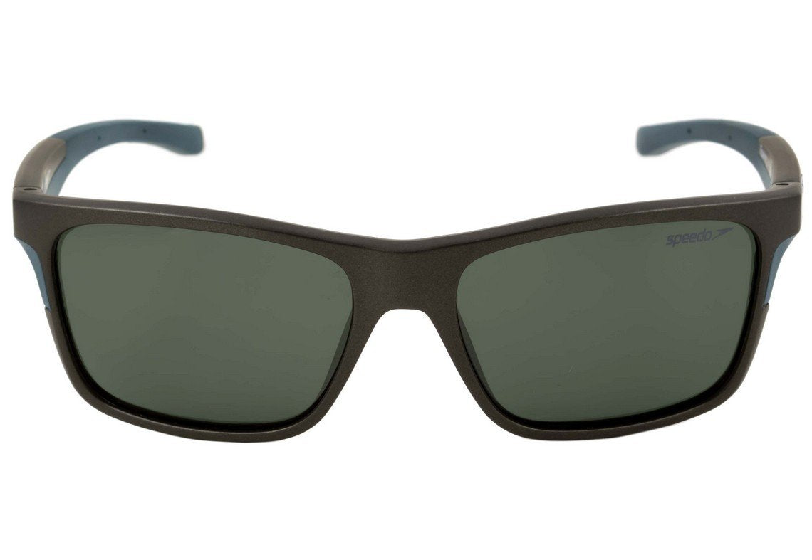 Óculos de Sol Speedo Rowing D01 Cinza E Verde Fosco/ Verde Polarizado - 60 mm
