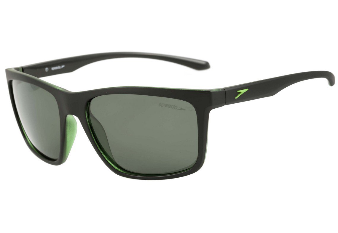 Óculos de Sol Speedo Sailing A02 Preto E Verde Fosco/ Verde Polarizado - 60 mm