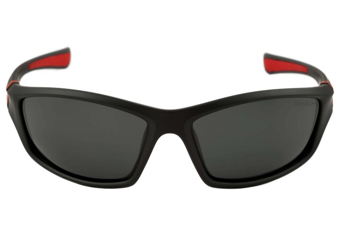 Óculos de Sol Speedo Sea A03 Preto E Vermelho Fosco/ Preto Polarizado - 62 mm