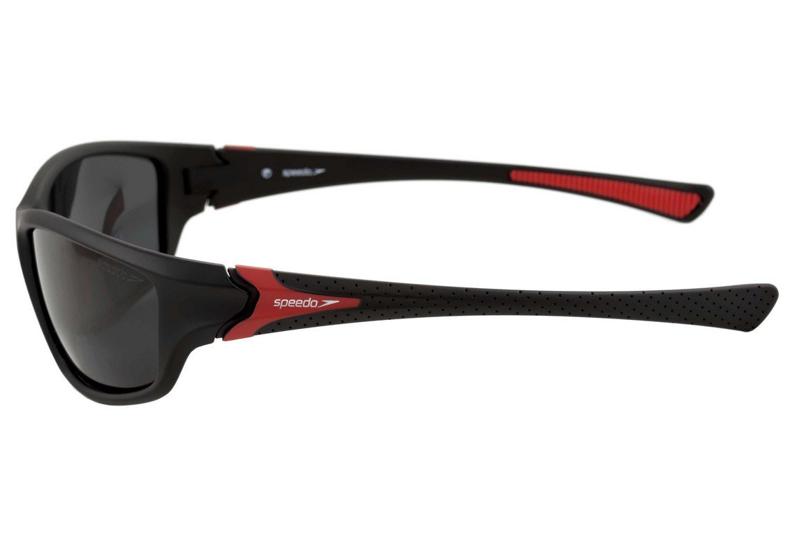 Óculos de Sol Speedo Sea A03 Preto E Vermelho Fosco/ Preto Polarizado - 62 mm