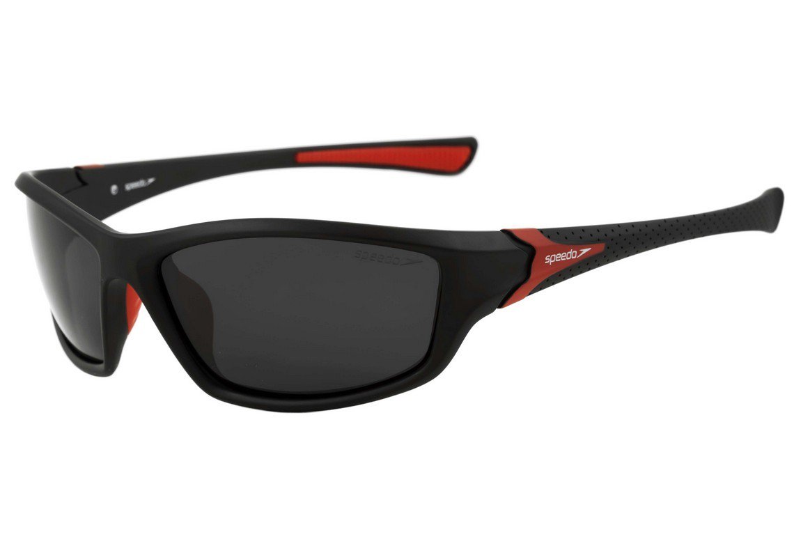 Óculos de Sol Speedo Sea A03 Preto E Vermelho Fosco/ Preto Polarizado - 62 mm