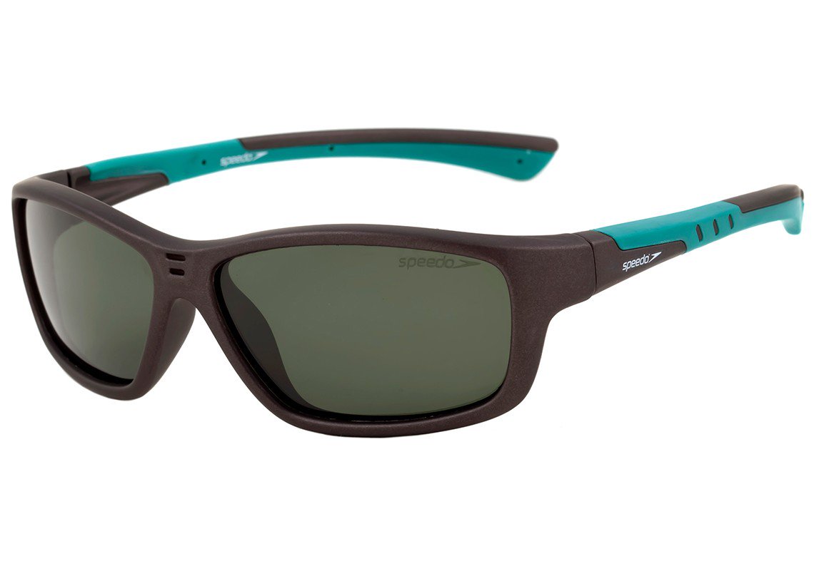 Speedo Slide Infantil H05 Cinza e Verde Fosco / Verde Polarizado - 54 mm