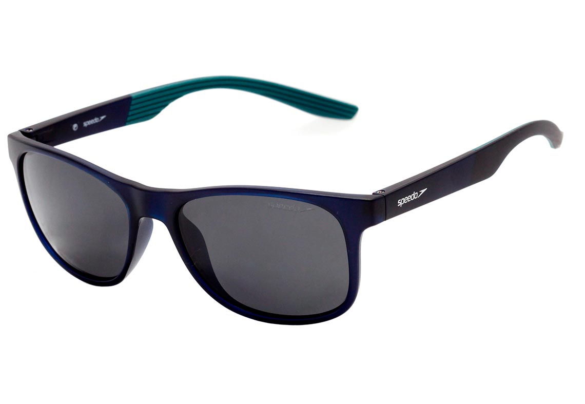 Óculos de Sol Speedo Sloan A01 Preto Fosco / Azul Espelhado Polarizado -- Lente 5,5 cm D01 Azul Translúcido Fosco/ Cinza Polarizado Lente 5,5 Cm