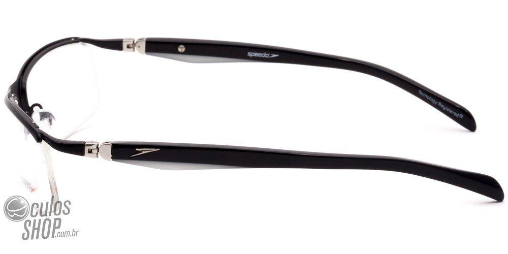 Óculos de Grau Speedo Sp1143 09D Preto Brilho E Fosco - 58 mm