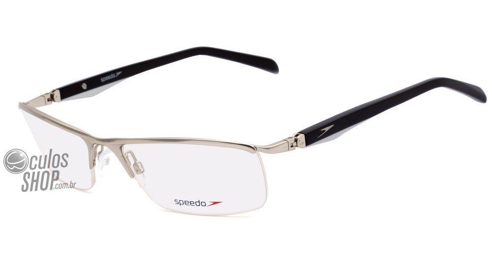 Óculos de Grau Speedo Sp1143 18J Prata E Preto Brilho - 58 mm