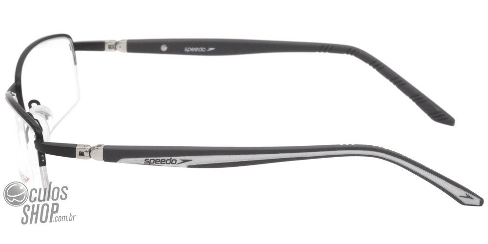 Óculos de Grau Speedo SP 1210 09D Preto Fosco e Cinza - 54 mm