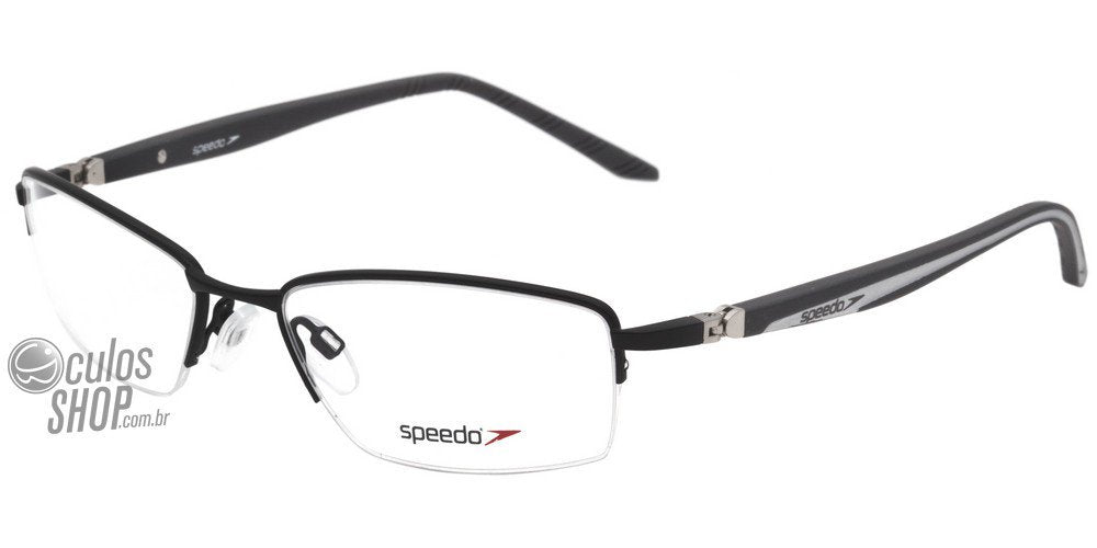 Óculos de Grau Speedo SP 1210 09D Preto Fosco e Cinza - 54 mm