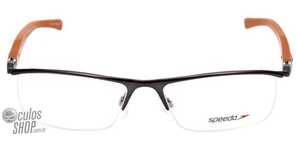 Óculos de Grau Speedo Sp1216 02L Prata Fosco E Laranja - 54 mm