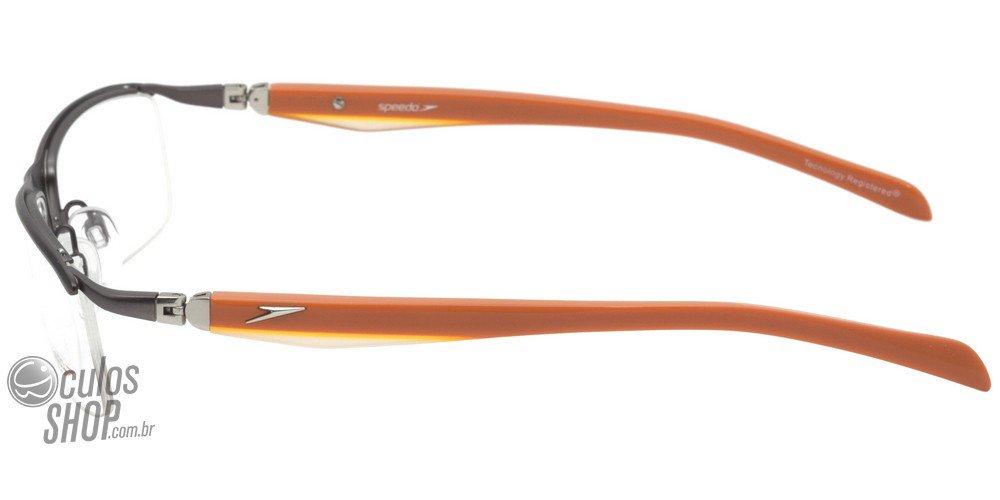 Óculos de Grau Speedo Sp1216 02L Prata Fosco E Laranja - 54 mm