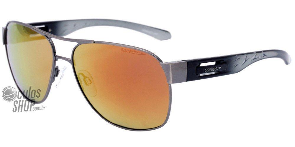 Óculos de Sol Speedo Sp 3031 18G Cinza E Preto Translúcido/ Vermelho Espelhado Polarizado - 60 mm