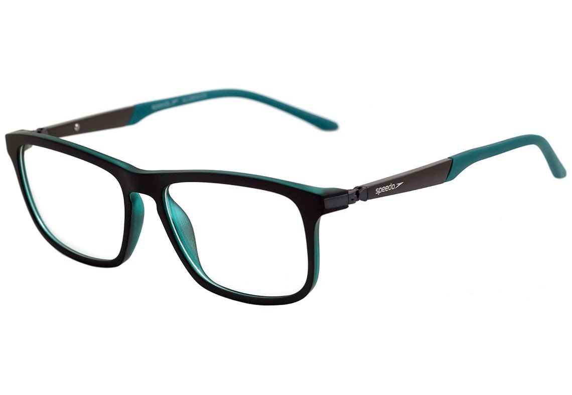 Óculos de Grau Speedo Sp 4046 A02 Preto E Verde Fosco - 55 mm