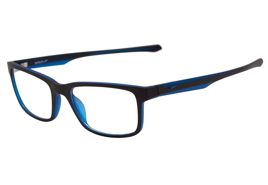 Óculos de Grau Speedo Sp 4048 A01 Preto E Azul Fosco 56 mm