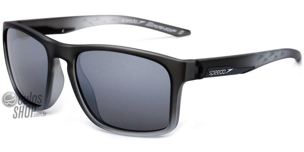Óculos de Sol Speedo Sp 5005 A03 Preto Translúcido Fosco/ Preto Espelhado Polarizado - 57 mm