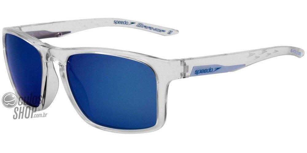 Óculos de Sol Speedo Sp 5005 T01 Transparente/ Azul Espelhado Polarizado - 57 mm