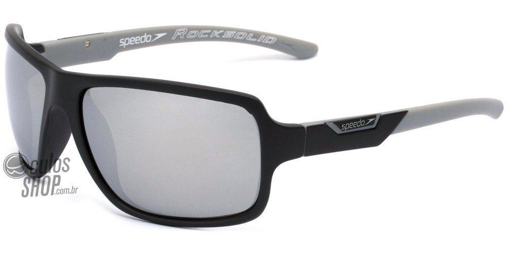 Óculos de Sol Speedo Sp 5007 A01 Preto E Cinza Fosco/ Preto Espelhado Polarizado - Lente 6,2 Cm