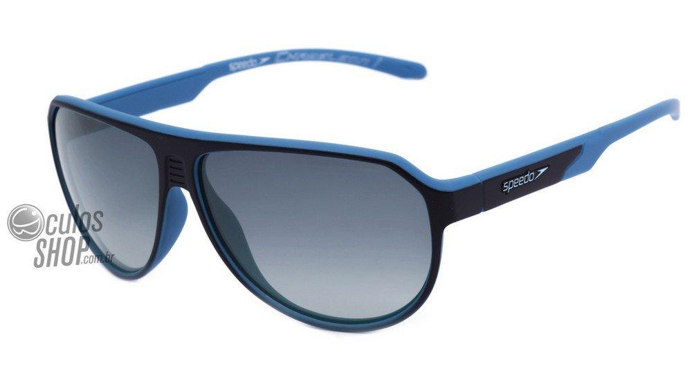 Óculos de Sol Speedo Sp 5008 H01 Preto E Azul Fosco/ Preto Degradê Polarizado - Lente 6,1 Cm