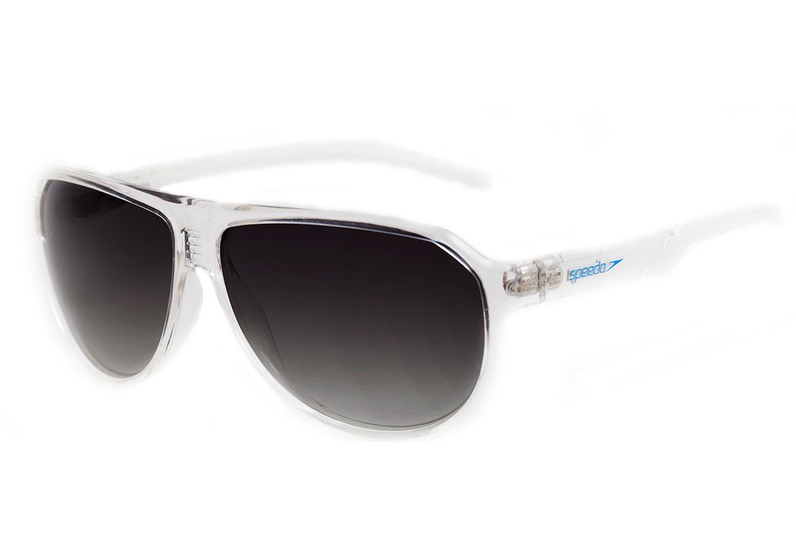 Óculos de Sol Speedo Sp 5008 T01 Transparente E Branco Brilho/ Preto Degradê Polarizado