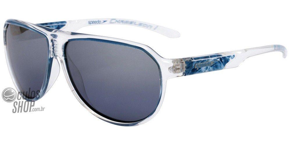 Óculos de Sol Speedo Sp 5008 T11 Transparente E Azul/ Preto Espelhado Polarizado - Lente 6,1 Cm