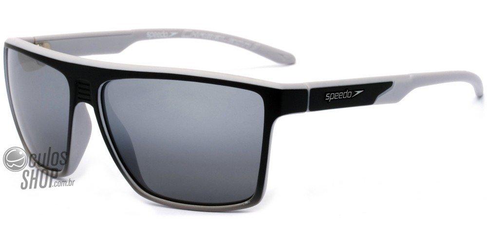 Óculos de Sol Speedo Sp 5009 B10 Preto E Cinza Fosco/ Preto Espelhado Polarizado - 61 mm