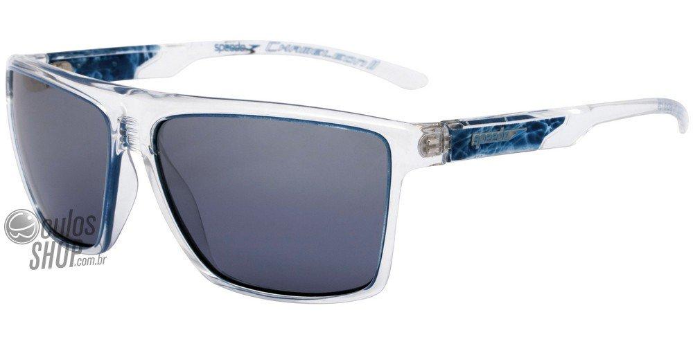 Óculos de Sol Speedo Sp 5009 T11 Transparente E Azul/ Azul Espelhado Polarizado - 61 mm