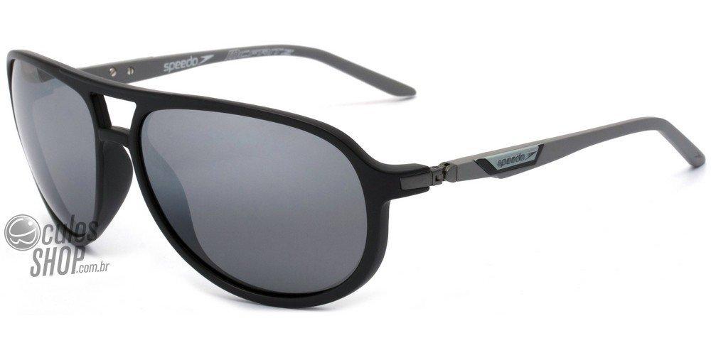 Óculos de Sol Speedo Sp 5011 A01 Preto E Cinza Fosco/ Preto Espelhado Polarizado - 61 mm