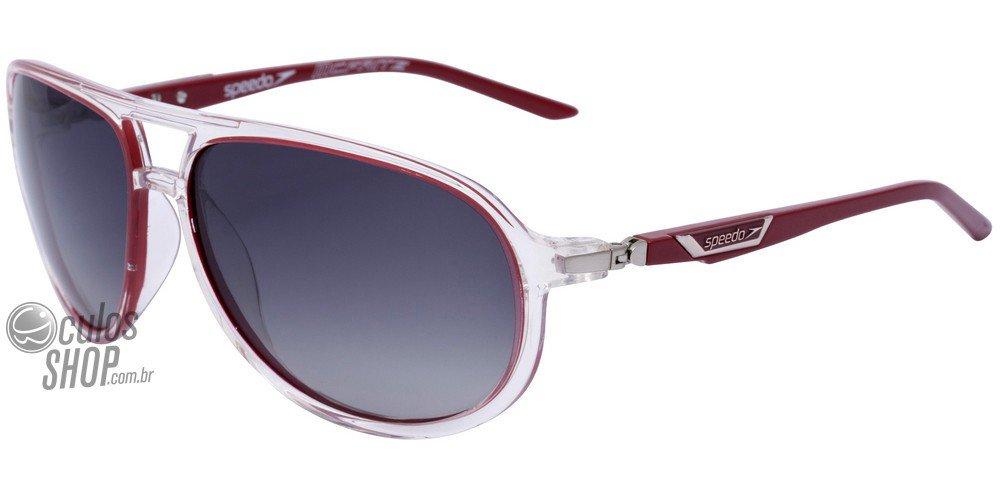 Óculos de Sol Speedo Sp 5011 R07 Transparente E Vermelho/ Preto Degradê Polarizado - Lente 6,1 Cm