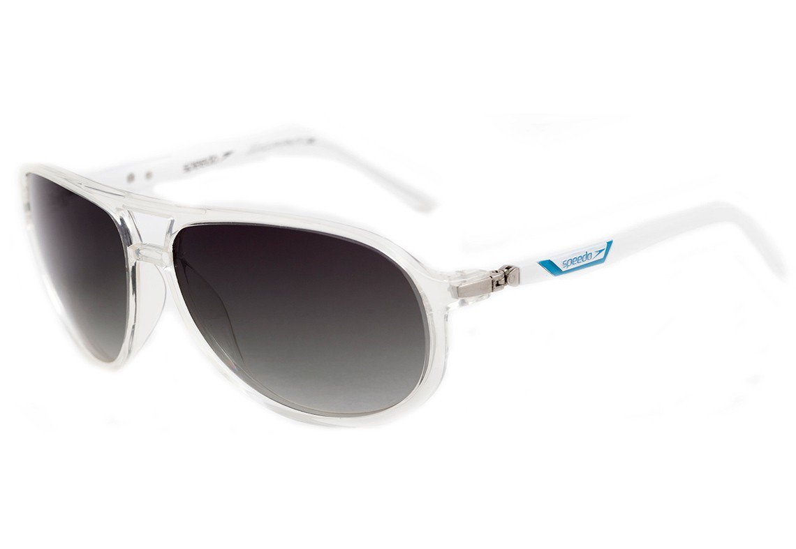 Óculos de Sol Speedo Sp 5011 T10 Transparente E Branco/ Preto Polarizado - Lente 6,1 Cm